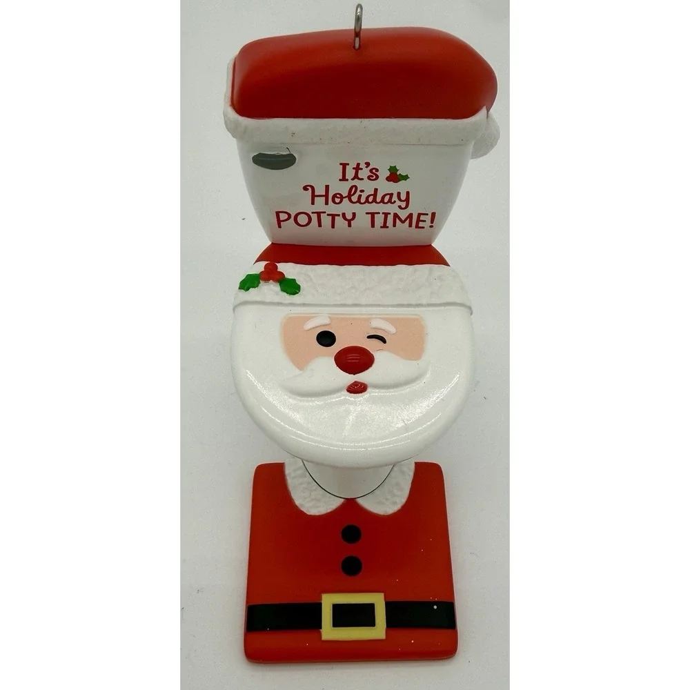 2024 Hallmark‎ It's Holiday Potty Time Santa Toilet Christmas Tree Ornament
